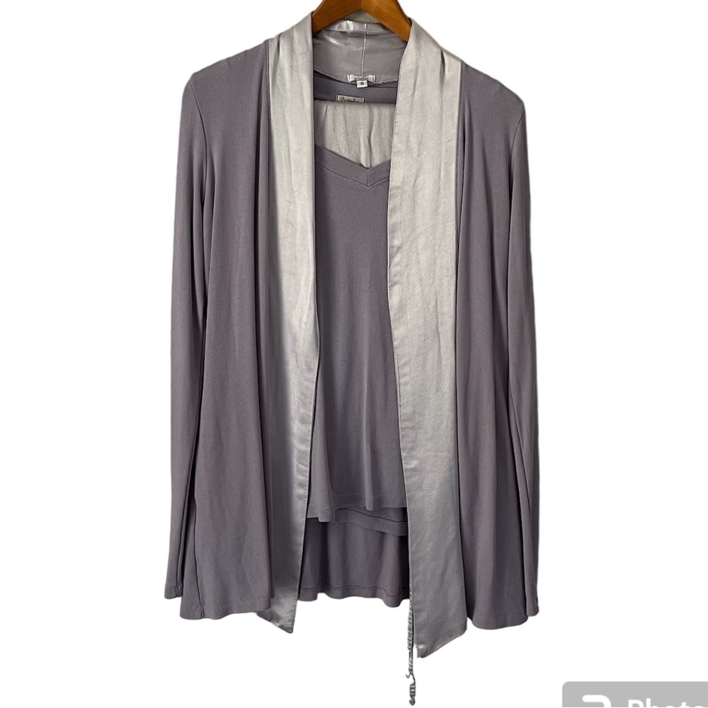PJ Harlow Lavender Pajama Set (Jacket, Top, & Pants) Size Small